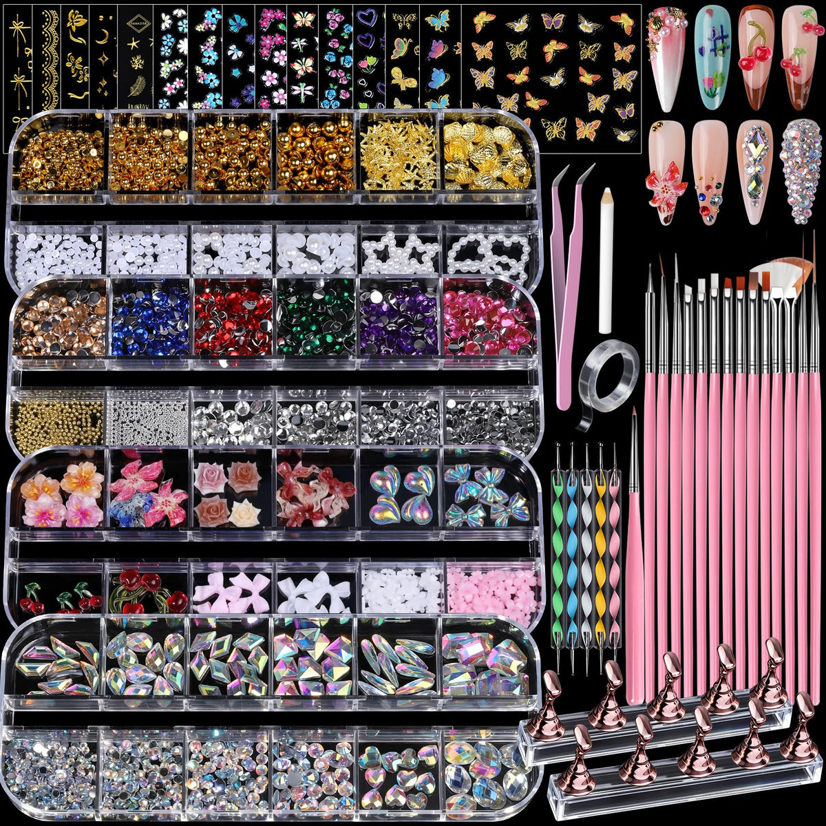 Teenitor front packaging showing full nail kit and components for creative manicures