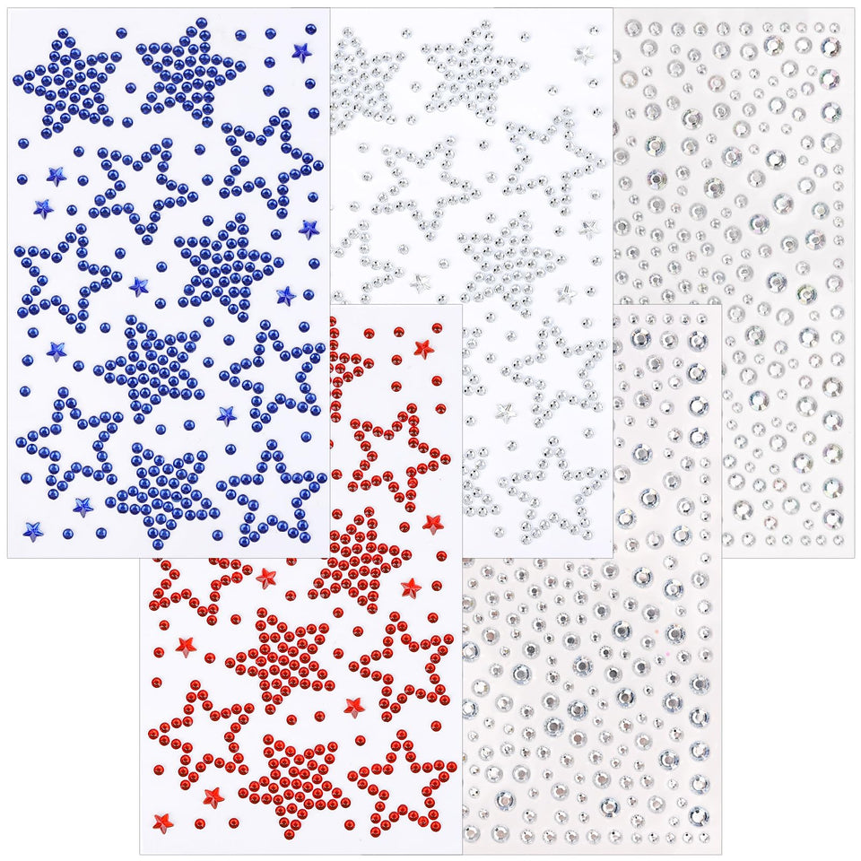 Teenitor front packaging showing patriotic star face gems and sheets for quick styling