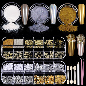 Teenitor front packaging showing gold chrome powder kit and accessories for versatile looks