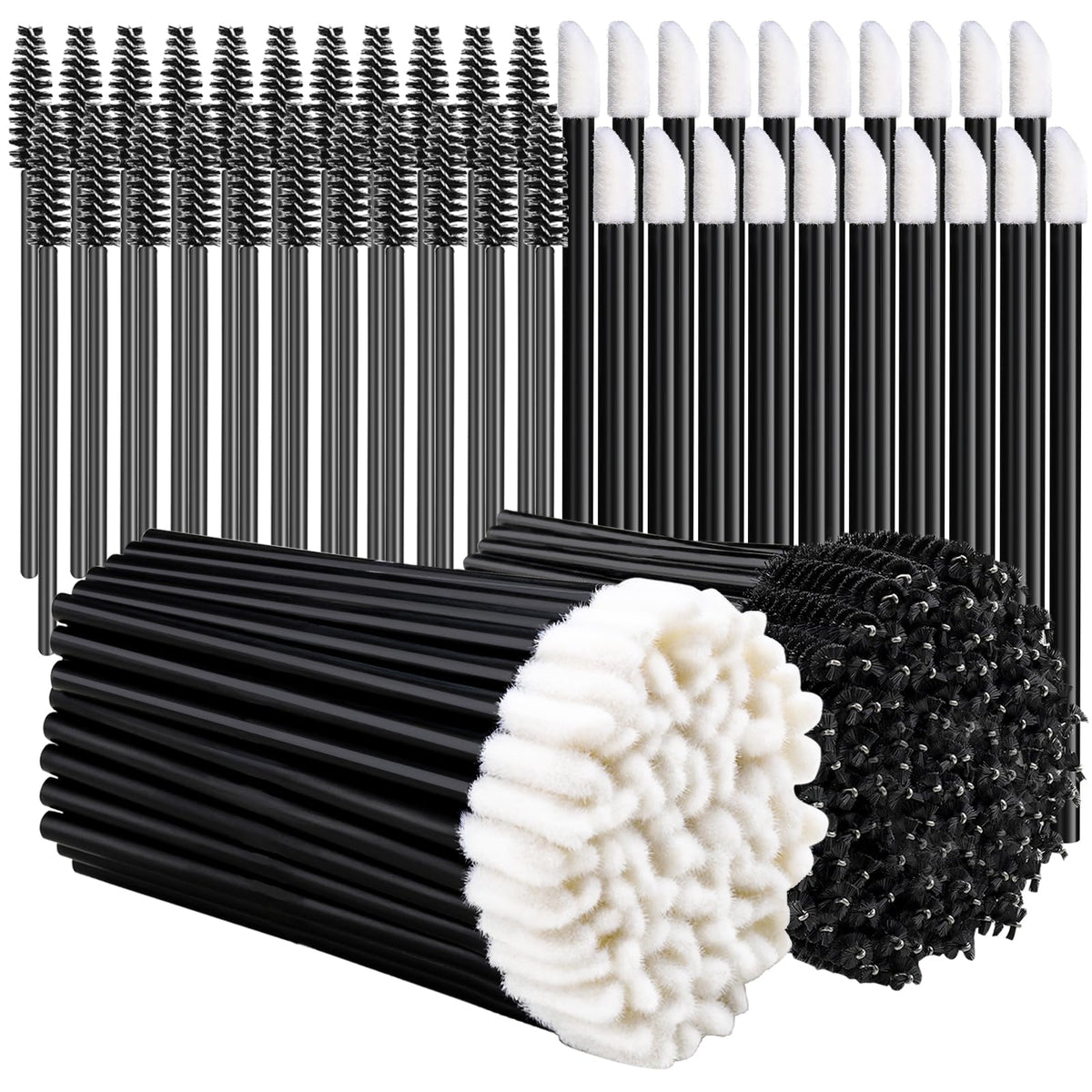 Teenitor front packaging showing 200-piece disposable mascara and lip wands, hygienic solution