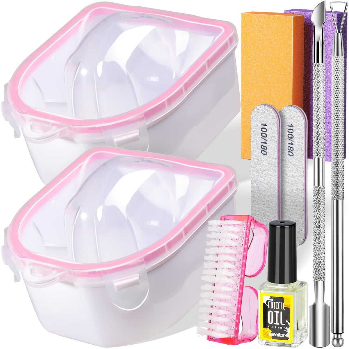Teenitor front view of full soaking bowl kit showing compact storage and organization benefits