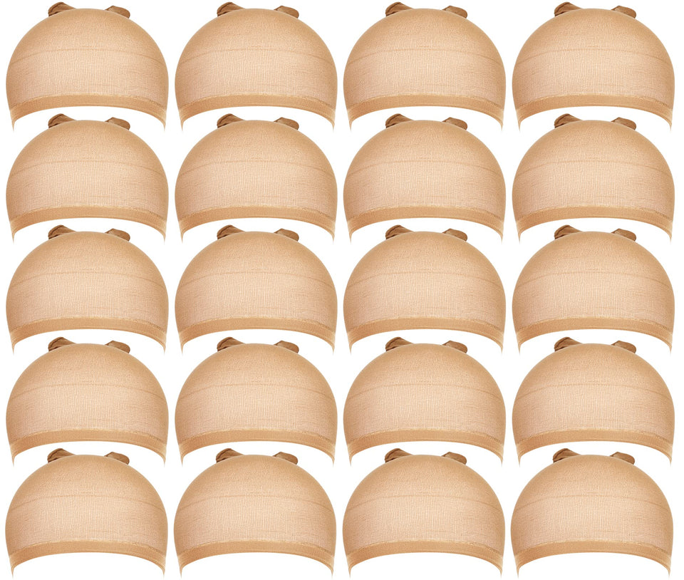 Teenitor front packaging showing 20 tan wig caps and convenient bulk supply benefit