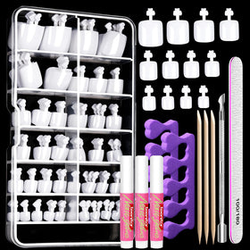 Teenitor front packaging showing full 120-piece white toenail kit and included tools