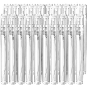 Teenitor front view of 20-pack mini spray bottles showing contents and quantity for travel convenience