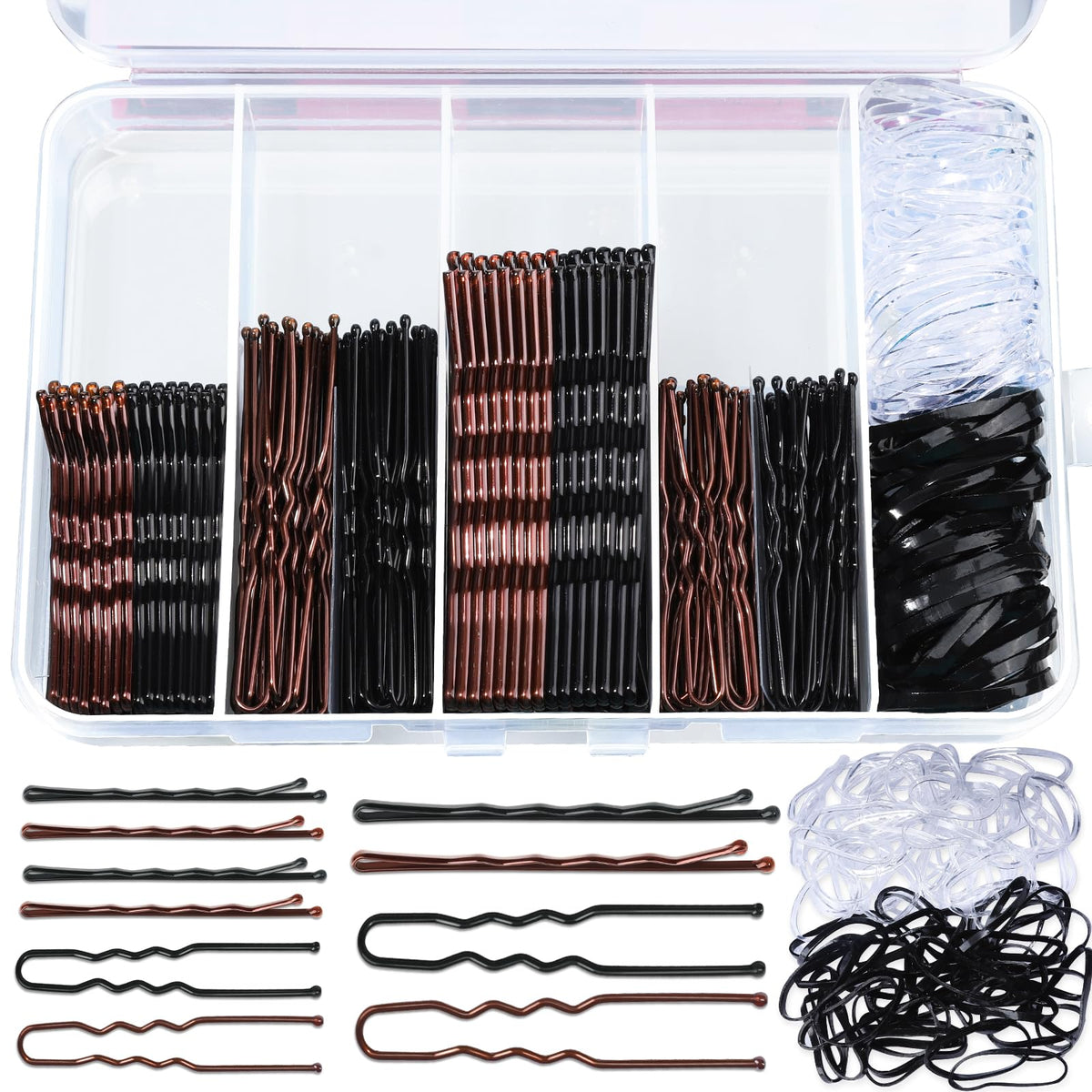 Teenitor front packaging showing the full 300-piece hair pin and band kit for convenience
