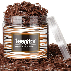 Teenitor front packaging showing 2000 light brown hair bands for long-lasting supply