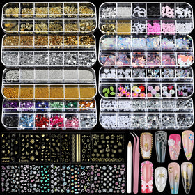 Teenitor front packaging showing full nail charms kit and organized boxes for easy selection