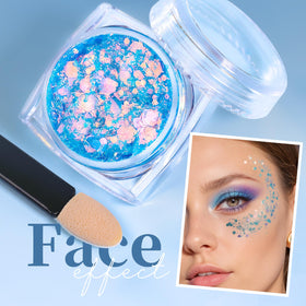 Teenitor glitter gel texture close-up displaying smooth holographic blue shimmer