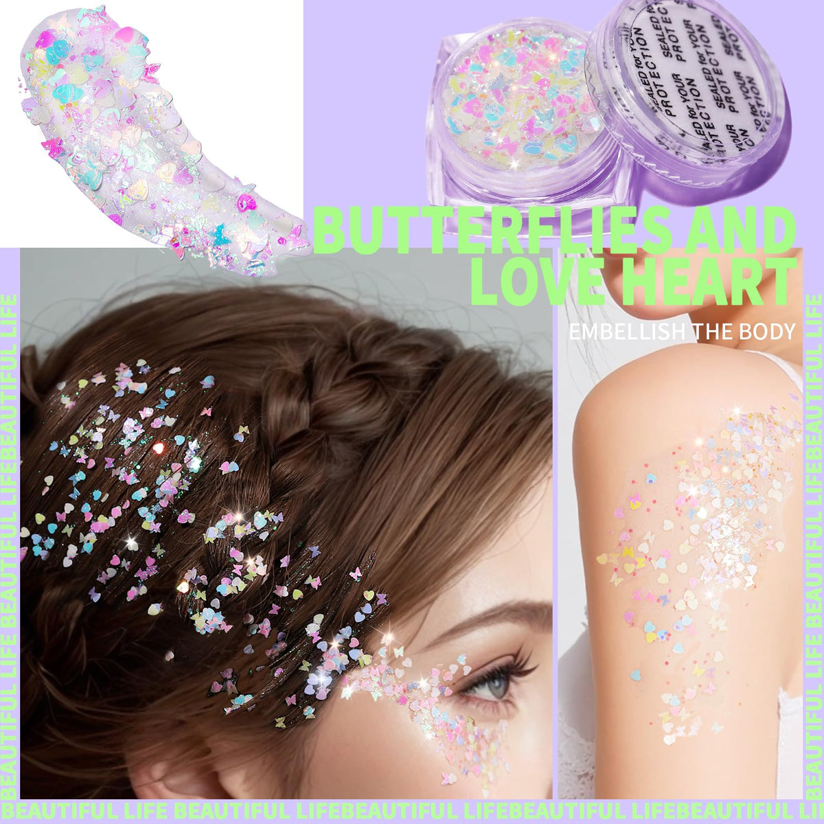 Teenitor in braided hair highlighting reflective accents and long-lasting party styling