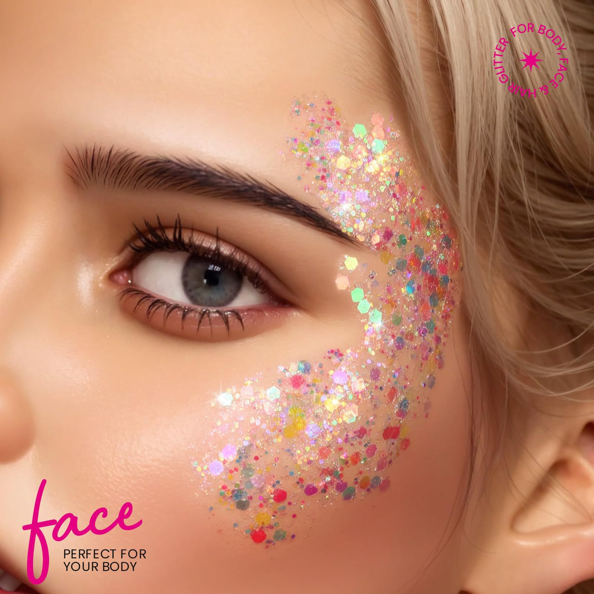 Teenitor glitter in hair roots adding iridescent shimmer to hairstyles