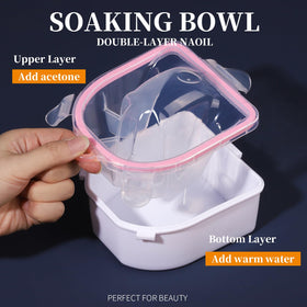 Teenitor hand in bowl demonstrating comfortable finger slots and reduced acetone use benefit