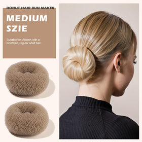 Teenitor in use creating a ballet bun showing quick polished finish