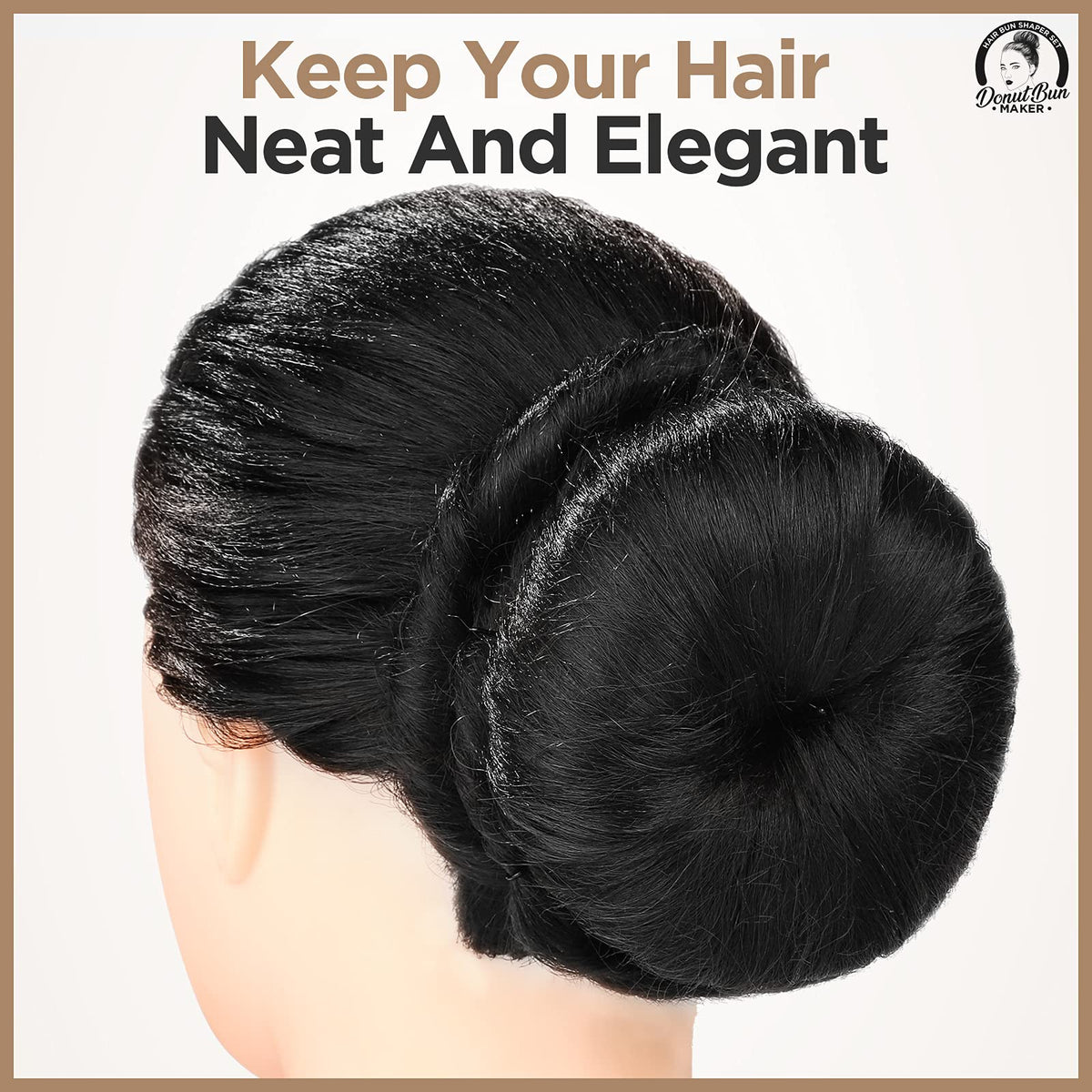Teenitor in-use image wrapping hair around donut for a fast secure bun benefit saves time