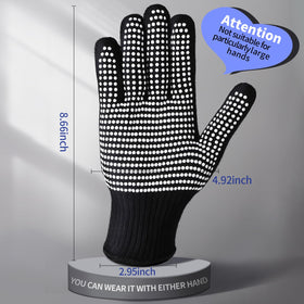 Teenitor gloves on bathroom counter during hair styling for practical use