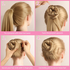 Teenitor used in a bridal updo highlighting discreet rose gold accents and support
