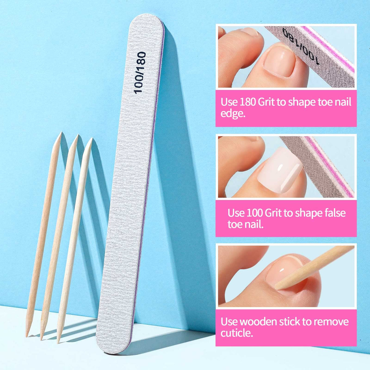 Teenitor lifestyle flatlay with tips and tools conveying easy DIY pedicure setup