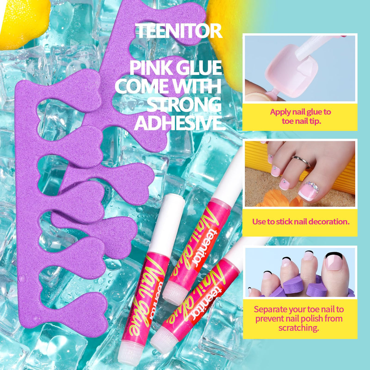 Teenitor lifestyle shot with open-toe shoes showcasing finished pedicure