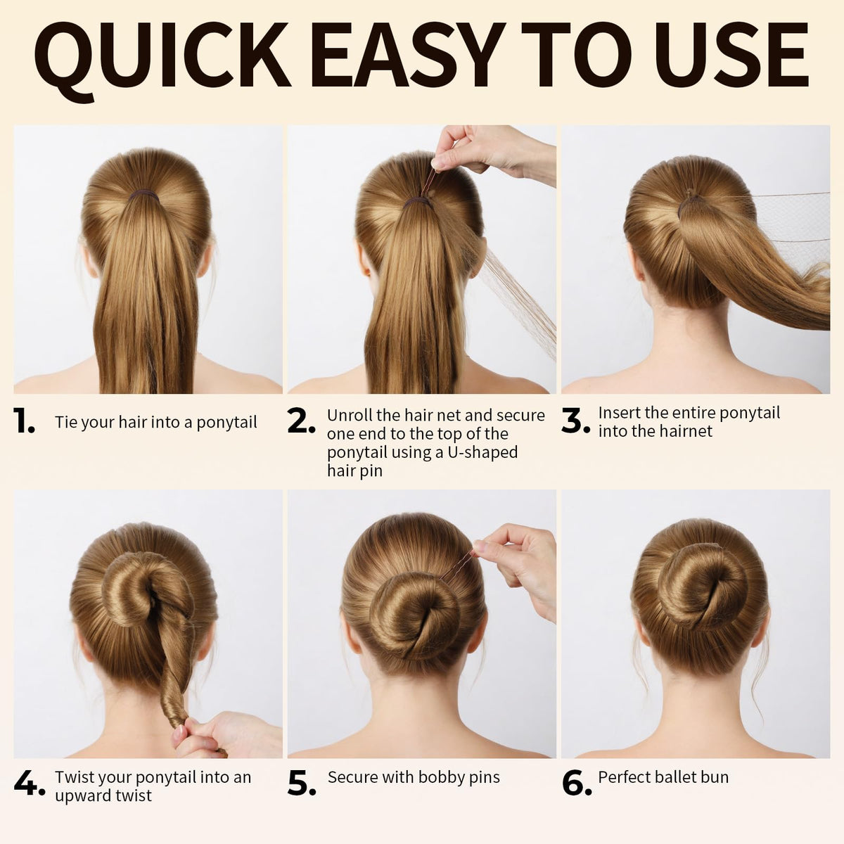 Teenitor hair nets and pins used on stage for long-lasting professional hold