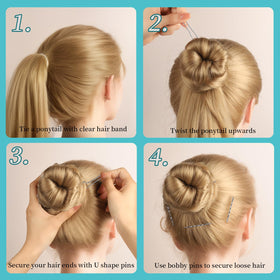 Teenitor model wearing updo secured with Teenitor pins for events