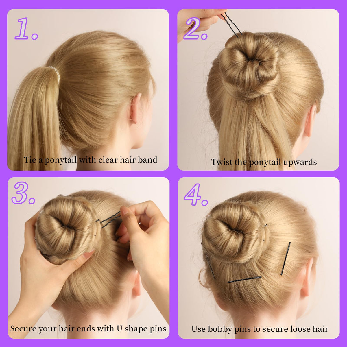 Teenitor styling example of an updo showing strong hold and invisible pins