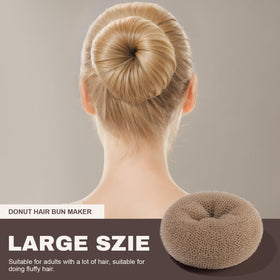 Teenitor medium-sized bun maker in hair demonstrating quick polished bun with support