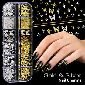 Teenitor metallic gold and silver charms with tiny chains for luxe accents