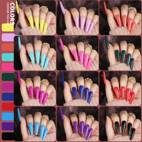 Teenitor close-up of coffin nail tips highlighting smooth finish