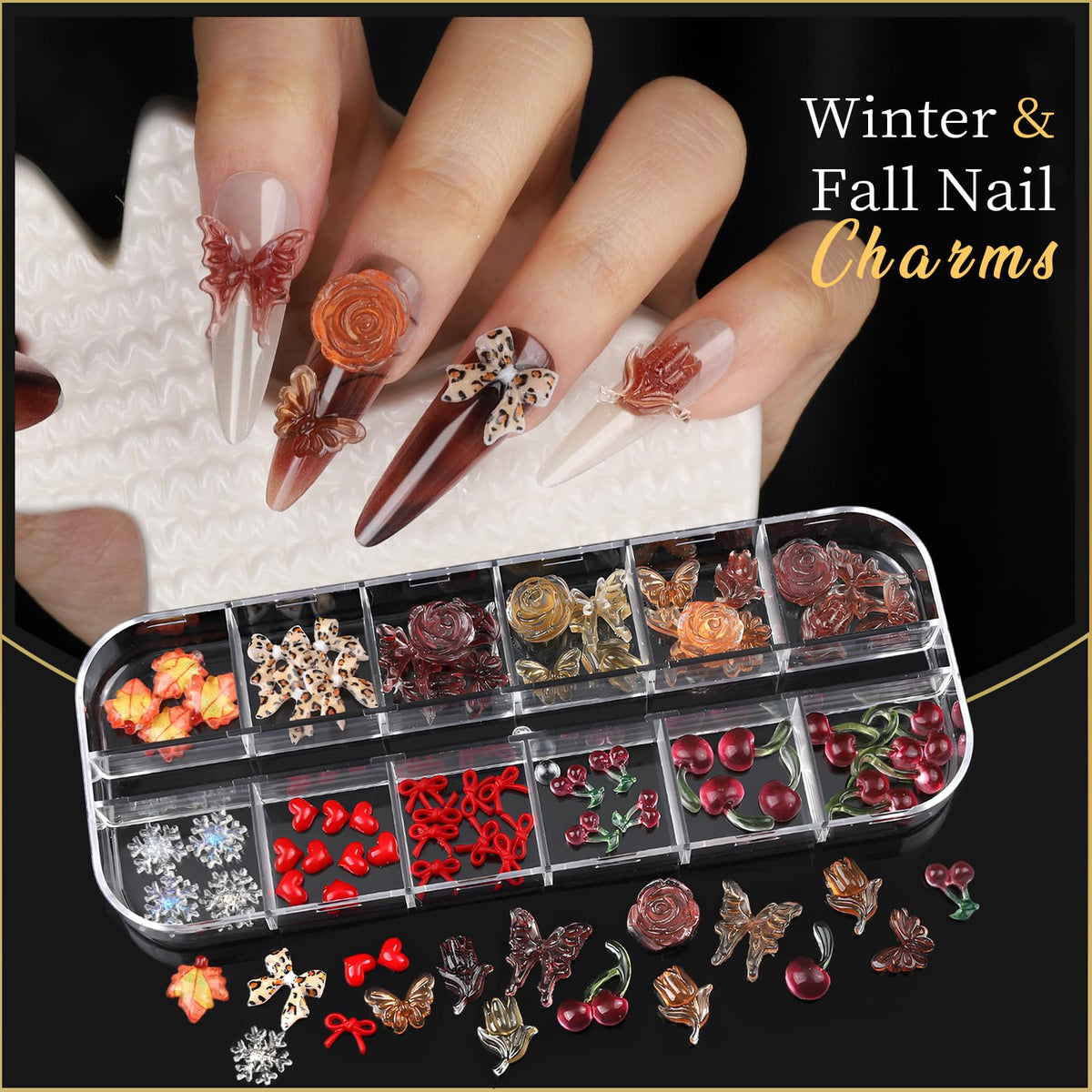 Teenitor applied on nails showing finished manicure and dimensional effect
