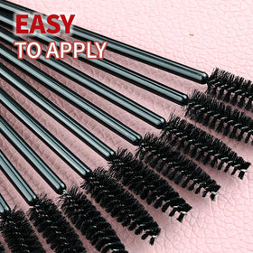 Teenitor open box revealing 100 mascara spoolies and 100 lip wands, ready for professional use