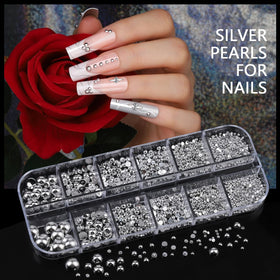 Teenitor pearls and caviar beads displayed by size for precise textured nail decoration
