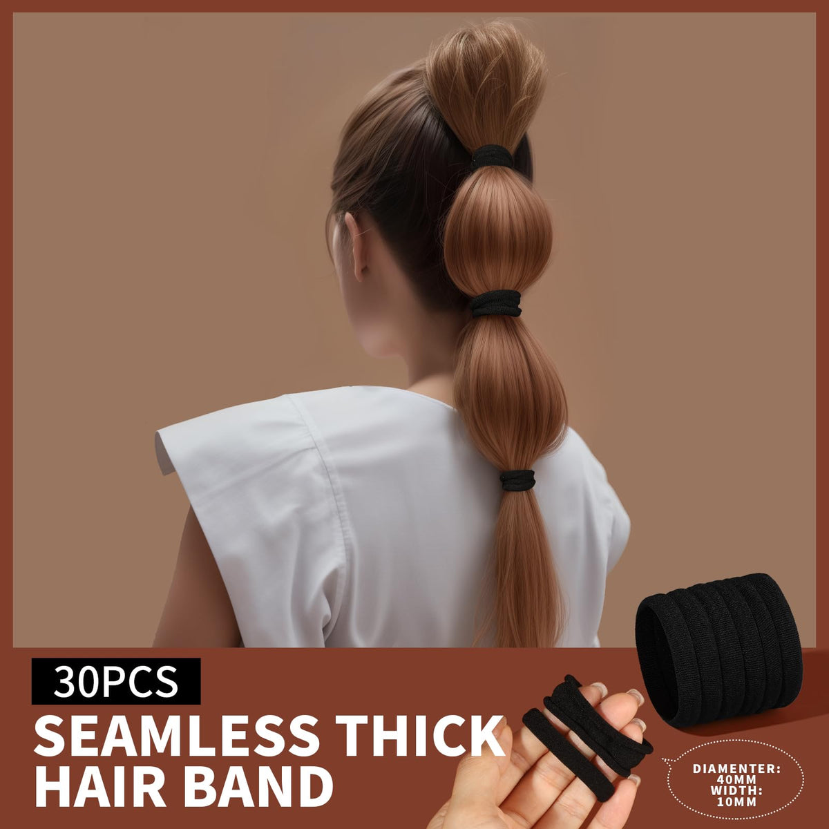 Teenitor ponytail holders held in hand demonstrating strong hold and easy use
