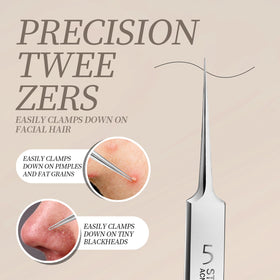 Teenitor precision tweezers closeup demonstrating accurate hair removal
