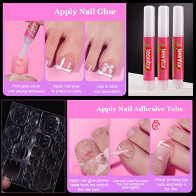 Teenitor applied press-on toes shown in sandals for instant polished look
