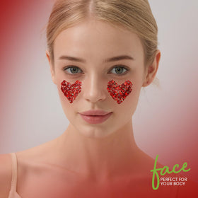 Teenitor red glitter used as hair highlight showing vibrant red shimmer in strands