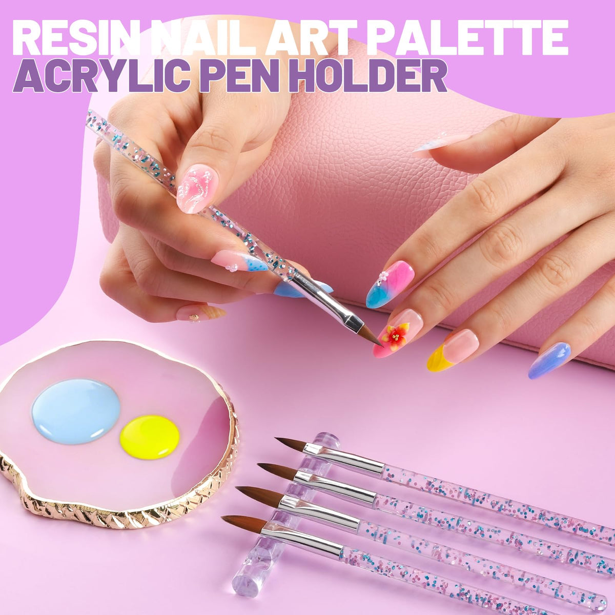 teenitor resin palette with mixed polish colors for smooth blending and testing