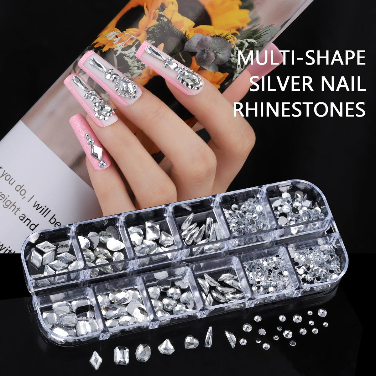 Teenitor rhinestones with reflective facets adding sparkle to nail art designs