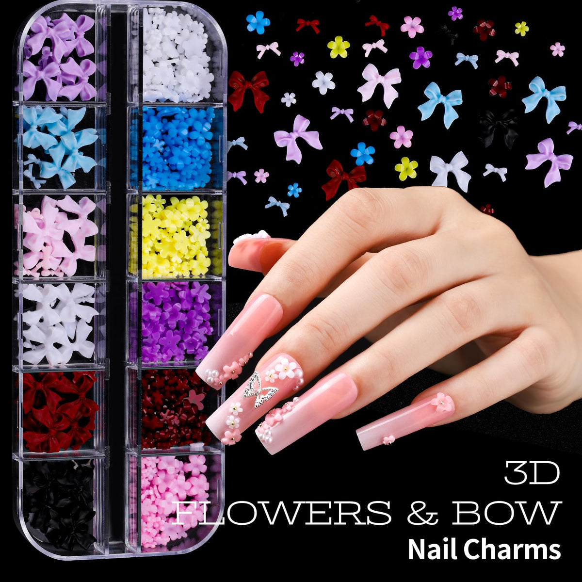 Teenitor colorful 2mm rhinestones and clear pearls arranged for design options