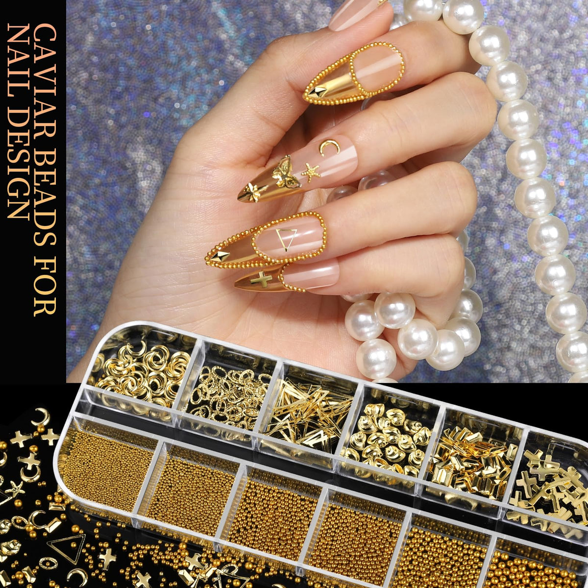 Teenitor scale photo with fingers and charms, demonstrating real-size fit