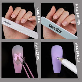 Teenitor size chart with nails on scale to help select correct fit