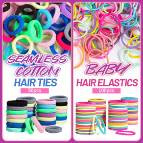 Teenitor seamless cotton hair ties close detail protecting baby hair from snagging