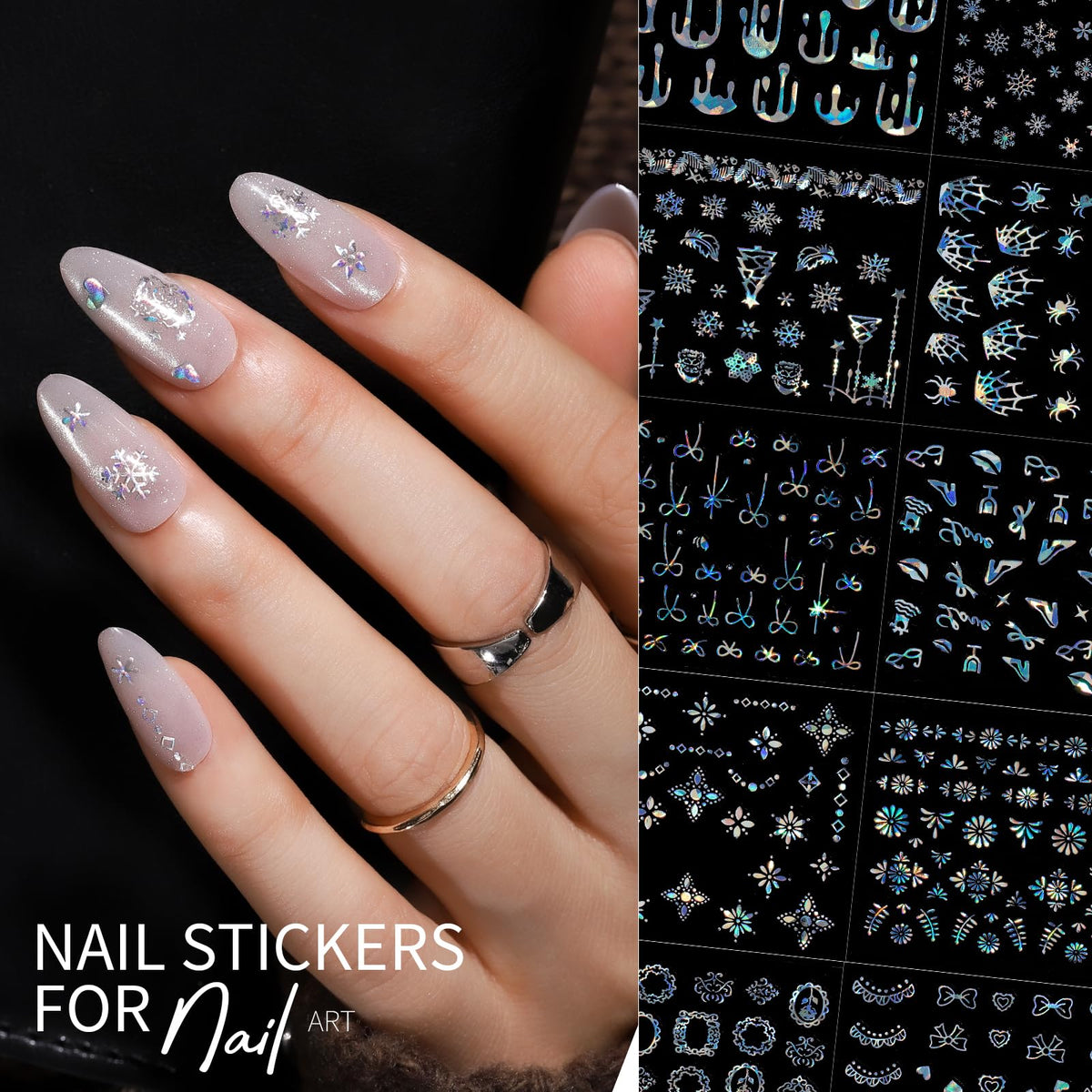 Teenitor stickers on fingertips to show scale and easy sizing for nails