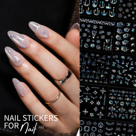 Teenitor stickers on fingertips to show scale and easy sizing for nails