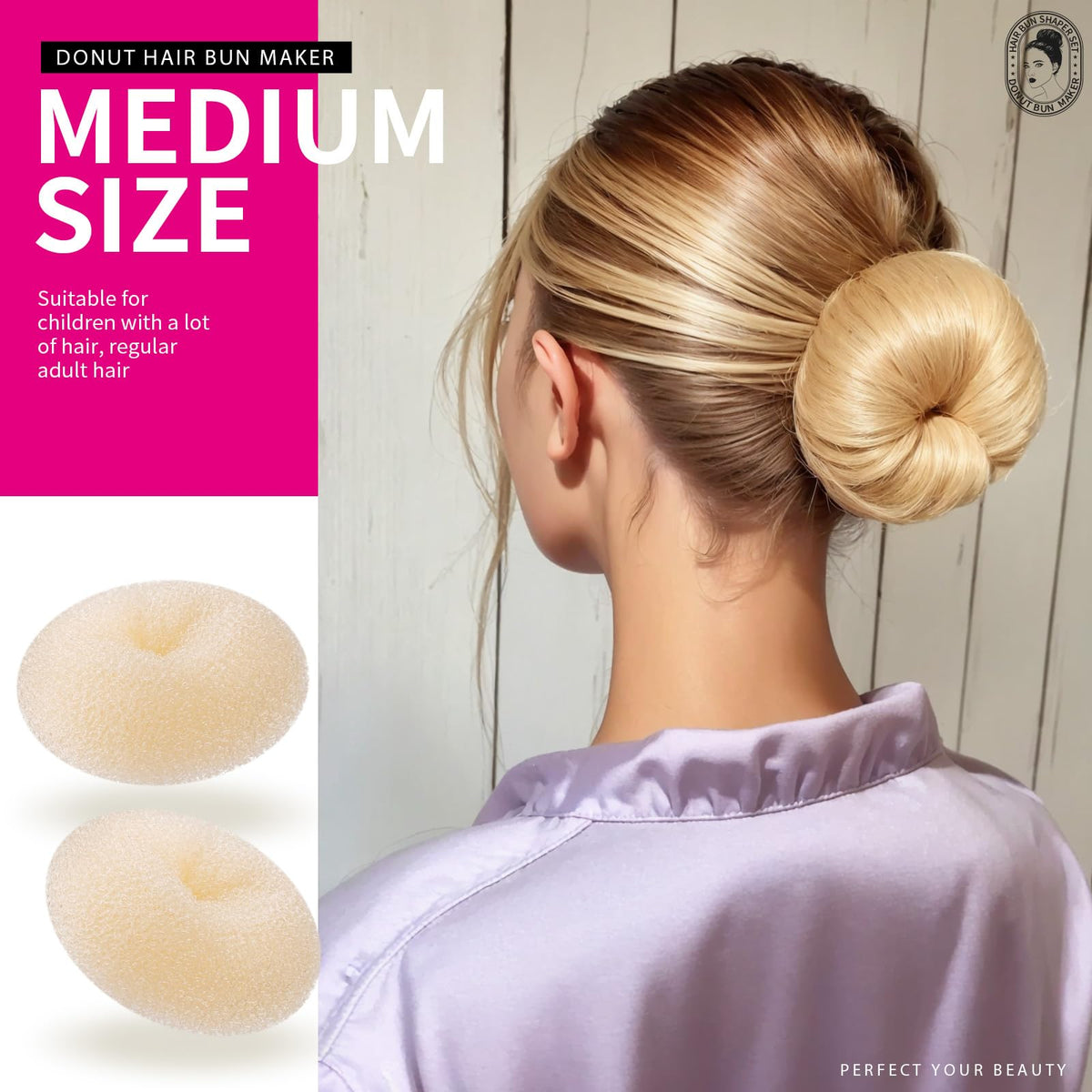 Teenitor comparison of four donut ring sizes lined up, choose right volume