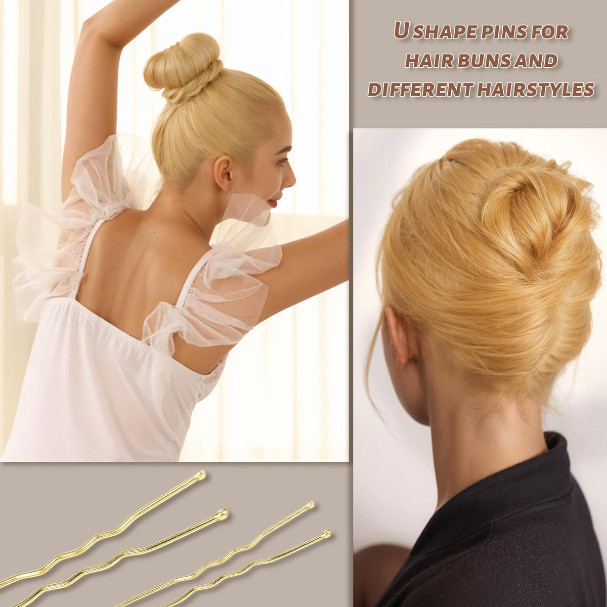Teenitor size comparison short and long pins for matching hair thickness