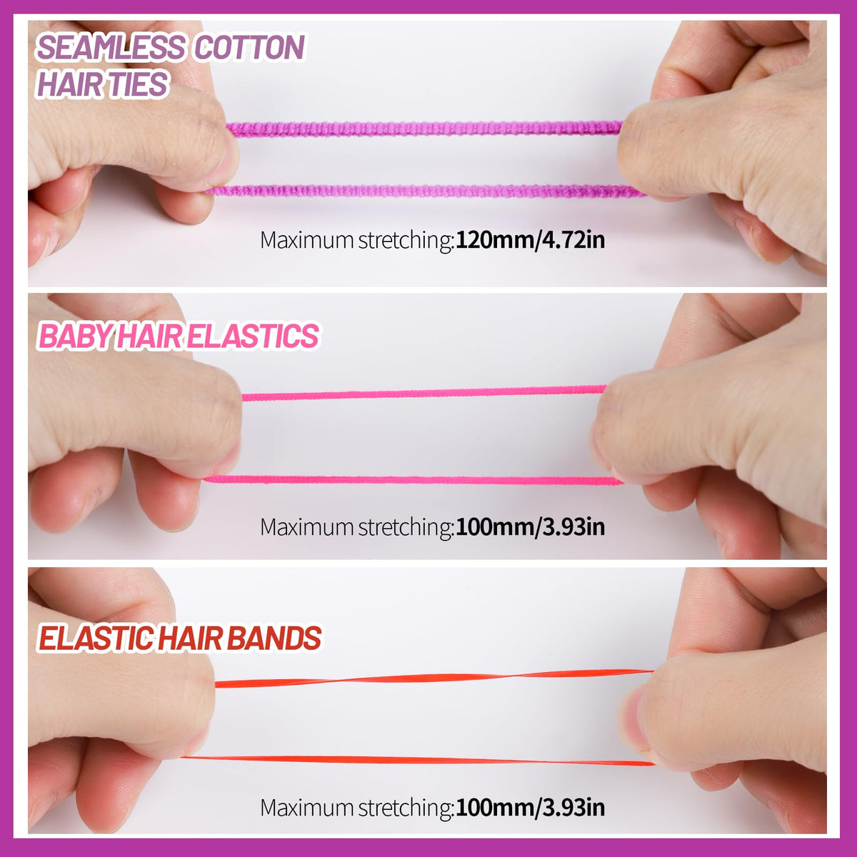 Teenitor bands in hand showing scale and quantity for easy selection