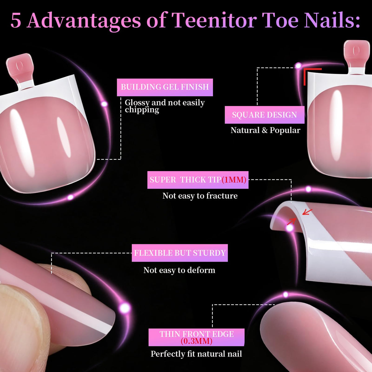 Teenitor layout displaying 15 sizes for precise toe matching benefit