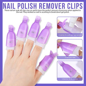 Teenitor reusable soak‑off clips closeup securing soaked pads for efficient removal