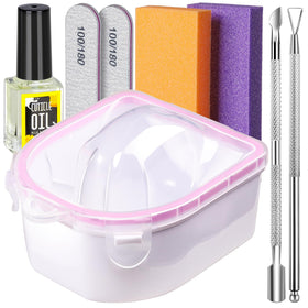 Teenitor soaking bowl front view showing compact design and stable palm rest for easier removals