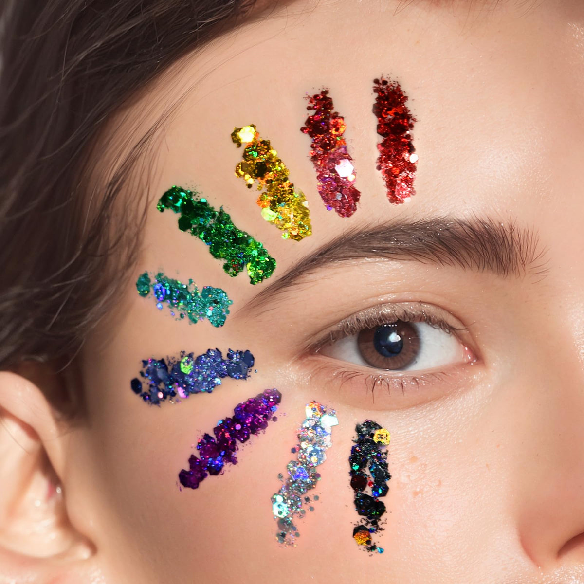 Teenitor glitter on cheek close-up showing sparkle and photo-ready highlight