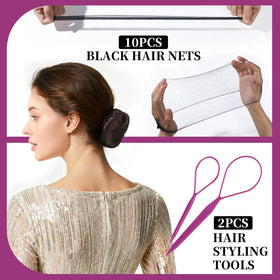 Teenitor spiral hair pins inserted into bun demonstrating secure twist hold
